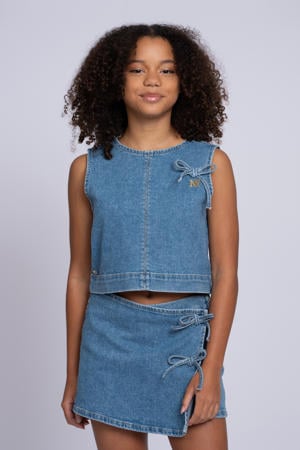 denim skort medium blue denim