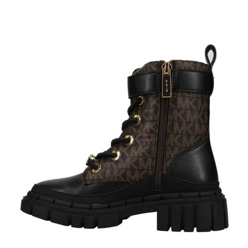 Michael Kors Blake Colby veterboots zwart/bruin Meisjes Imitatieleer Meerkleurig