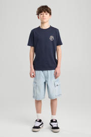 thumbnail: Light blue denim jongens America Today short van denim met regular waist, elastische tailleband met koord en effen