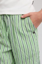 thumbnail: Lichtgroen, donkergroen en witte meisjes America Today casual broek van viscose met elastische tailleband met koord en strepenprint