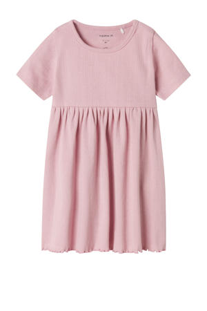 korte jurk gebreid rosé