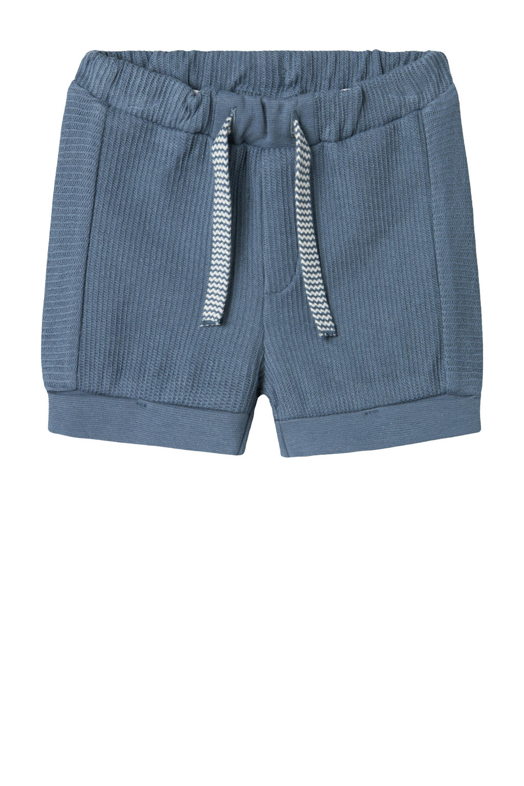 Grijze jongens NAME IT BABY regular casual short van katoen met elastische tailleband met koord en effen