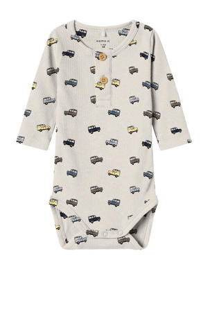 romper  met all over print beige