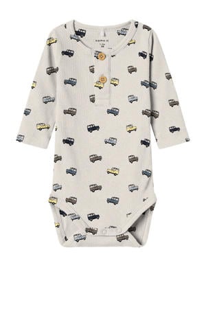 romper  met all over print beige