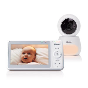 DVM2050 Babyfoon met HD-camera, groot 5 inch kleurenscherm en nachtlampje - Op afstand bestuurbaar - Wit
