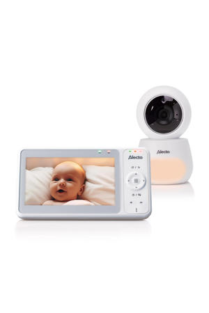 DVM2050 Babyfoon met HD-camera, groot 5 inch kleurenscherm en nachtlampje - Op afstand bestuurbaar - Wit