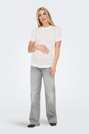 zwangerschapskleding wide leg jeans grey denim