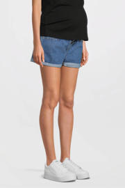 thumbnail: ONLY MATERNITY denim regular waist zwangerschaps paperbag short medium blue denim