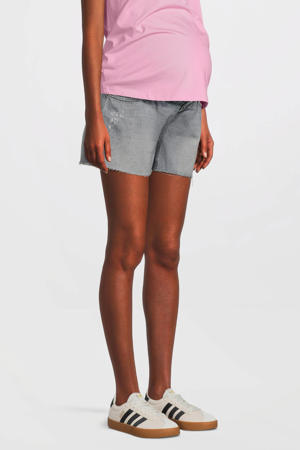 denim regular high waist zwangerschaps short grey denim