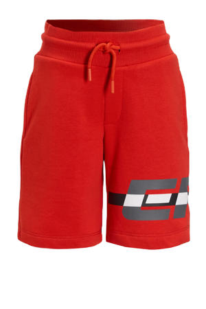 sweat short met printopdruk Jackson rood