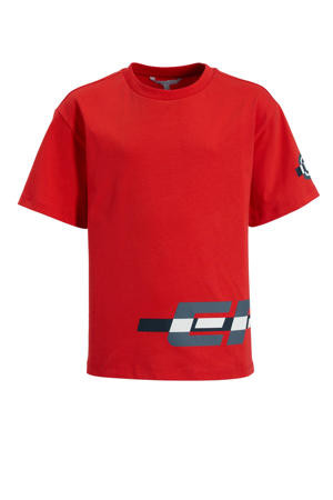 relaxed T-shirt met printopdruk Dylan rood