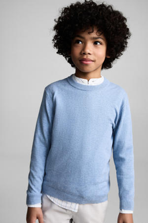 trui blauw fijn gebreid