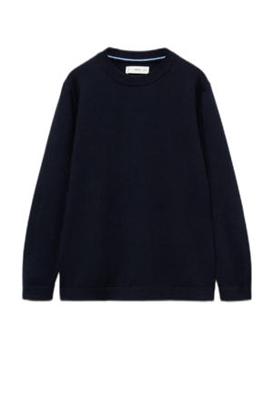 trui donkerblauw fijn gebreid