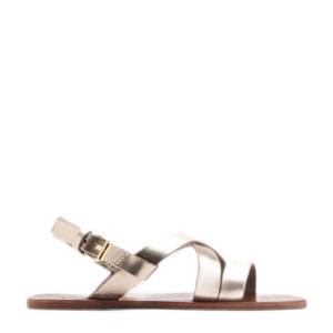   leren sandalen goud