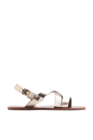 leren sandalen goud