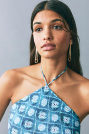 thumbnail: MANGO TEEN satijnen maxi jurk blauw