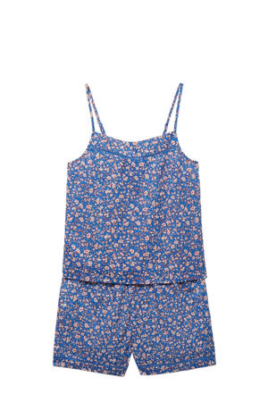 shortama met all over print blauw/wit/rood