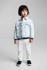 thumbnail: Light blue denim jongens Mango Kids spijkerjas van katoen met effen, lange mouwen, klassieke kraag en knoopsluiting