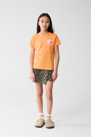 thumbnail: Oranje meisjes Shoeby t-shirt van katoen met backprint, korte mouwen en ronde hals