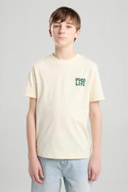 thumbnail: Gele jongens America Today T-shirt van katoen met backprint, korte mouwen en ronde hals