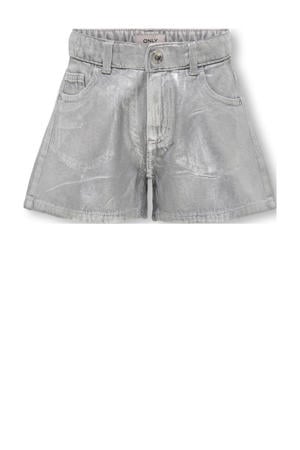 regular fit denim short met coating grey denim