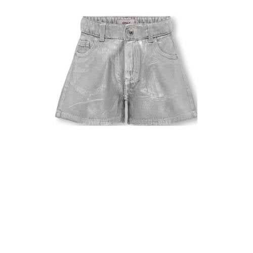 KIDS ONLY GIRL regular fit denim short met coating grey denim Korte broek Grijs Meisjes Katoen