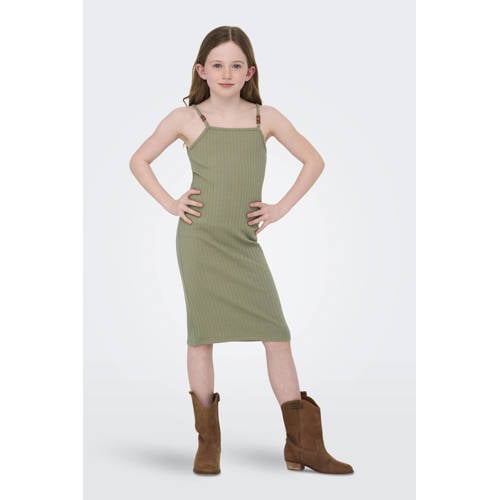 KIDS ONLY GIRL zomerjurk groen Meisjes Katoen Vierkante hals Effen