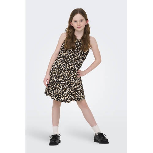 KIDS ONLY GIRL zomerjurk ecru Meisjes Katoen Vierkante hals Dierenprint