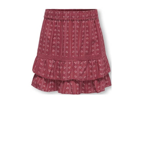 KIDS ONLY GIRL skort donkerrood Rok Meisjes Katoen All over print