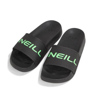 Logo  badslippers zwart