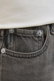 thumbnail: Black denim jongens JACK & JONES JUNIOR loose short black van denim met high waist, ritssluiting en effen