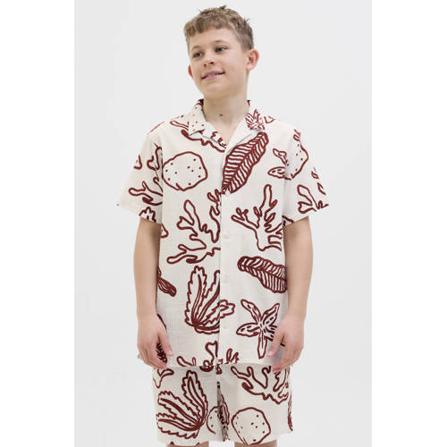 JACK & JONES JUNIOR overhemd donkerrood Jongens Katoen Klassieke kraag