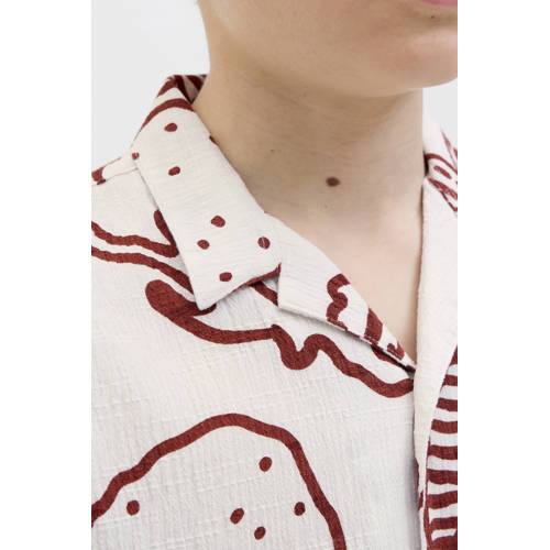 JACK & JONES JUNIOR overhemd donkerrood Jongens Katoen Klassieke kraag