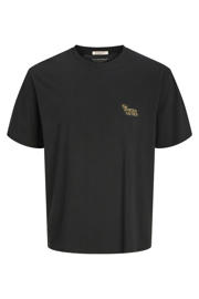 thumbnail: Zwarte jongens JACK & JONES JUNIOR T-shirt van katoen met backprint, korte mouwen en ronde hals