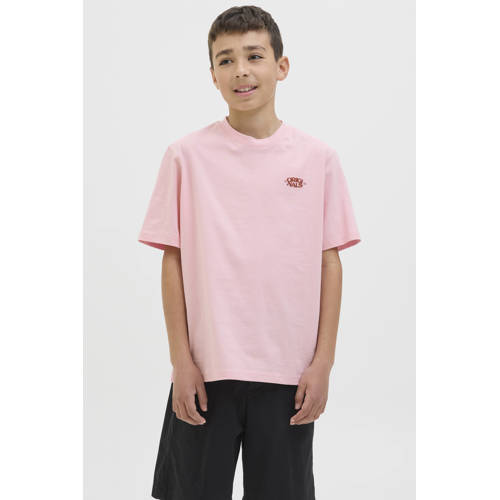 JACK & JONES JUNIOR T-shirt roze Jongens Katoen Ronde hals Backprint