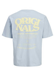 thumbnail: Lichtblauwe jongens JACK & JONES JUNIOR T-shirt van katoen met backprint, korte mouwen en ronde hals