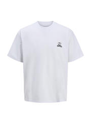thumbnail: Witte jongens JACK & JONES JUNIOR T-shirt van katoen met backprint, korte mouwen en ronde hals