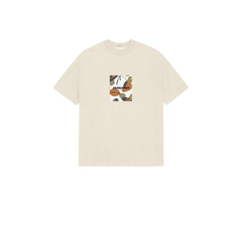 JACK & JONES JUNIOR T-shirt ecru Jongens Katoen Ronde hals Printopdruk - maat 140 afbeelding