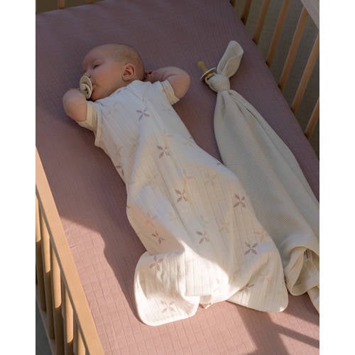Lodger zomer slaapzak Solid Matcha Rose offwhite/roze Babyslaapzak Ecru 68/80