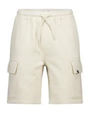 thumbnail: Ecru jongens America Today sweatshort van katoen met elastische tailleband met koord en effen