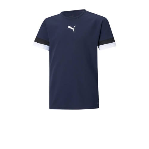 Puma junior sportshirt teamRISE donkerblauw Sport t-shirt Jongens/Meisjes Polyester Ronde hals