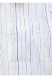 thumbnail: Witte jongens Mango Kids T-shirt van katoen met strepenprint, korte mouwen, polo kraag en knoopsluiting