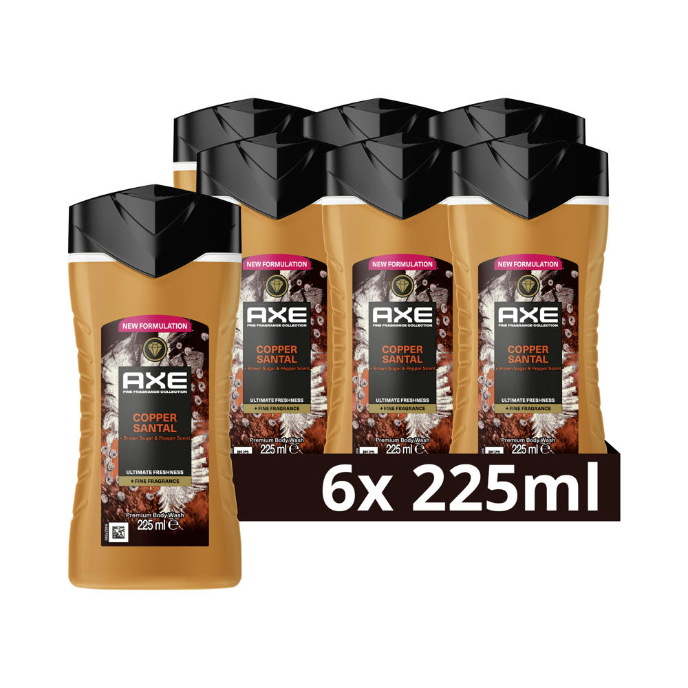 Axe Fine Fragrance Collection Copper Santal douchegel - 6 x 225 ml