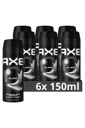 Black deodorant bodyspray - 6 x 150 ml