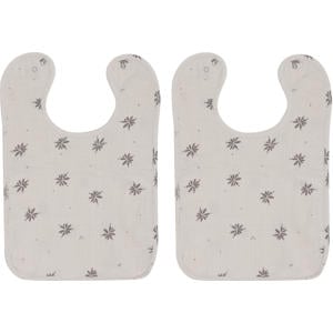 slabbetje Little Charm - ecru/grijs (set van 2)