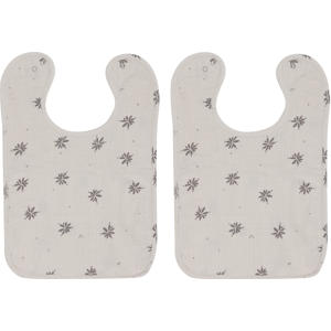 slabbetje Little Charm - ecru/grijs (set van 2)