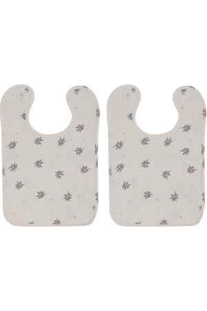 slabbetje Little Charm - ecru/grijs (set van 2)