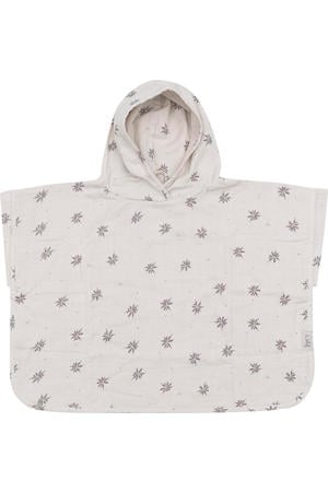 badponcho Little Charm 0-1 jaar ecru/grijs