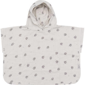 badponcho Little Charm 0-1 jaar ecru/grijs