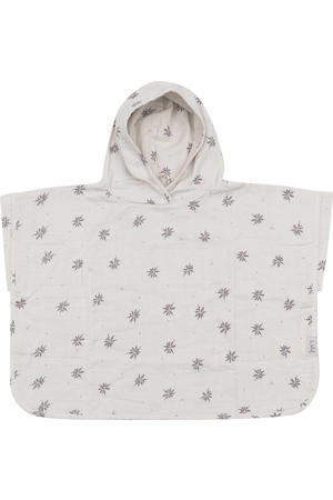 badponcho Little Charm 0-1 jaar ecru/grijs